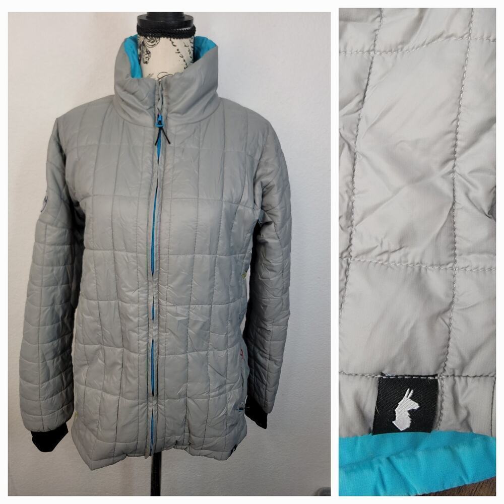 COTOPAXI Puffer Jacket Womens Small Gray Multicolor Flower Embroidered